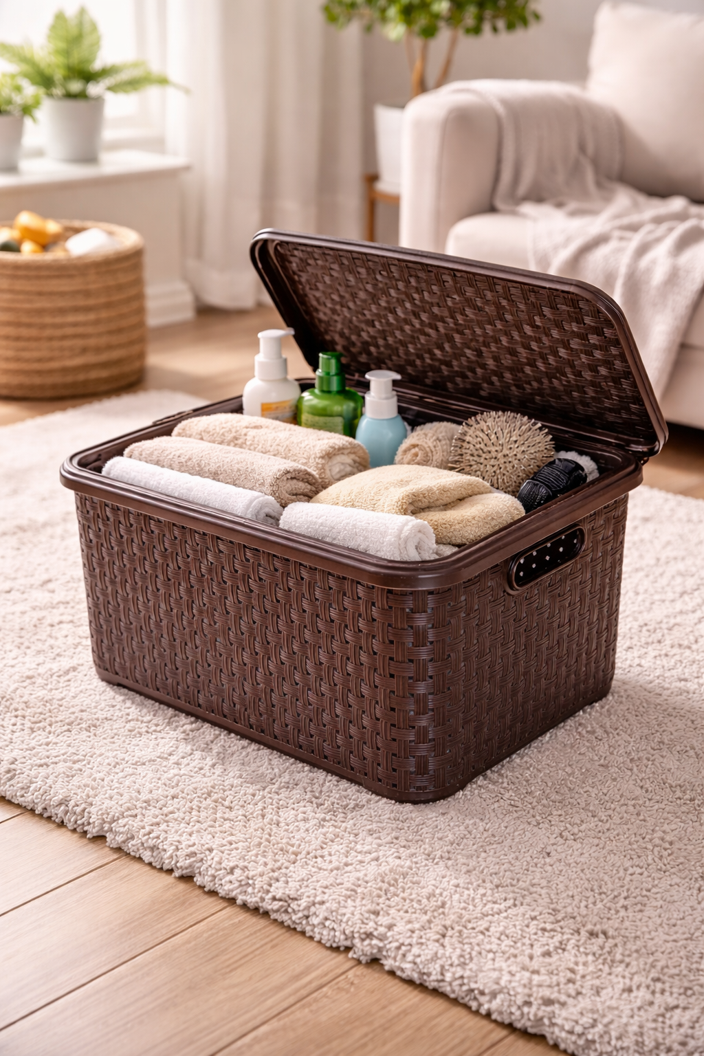 CESTO RATtAN MARROM MEDIO 16 LTS